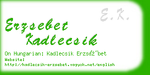 erzsebet kadlecsik business card